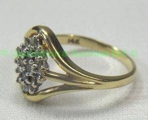 lot 97 image: 14K Yellow Gold, Diamond, Cluster Ring