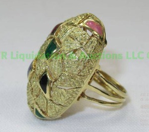 lot 106 image: 18K Gold, Vintage Enamel, Ring