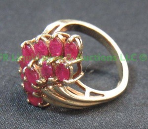 lot 107 image: 10k Gold, Glass filled ruby, ring