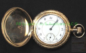 lot 114 image: Hampden gold filled pocket watch