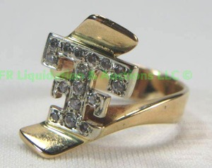 lot 120 image: 14K Yellow Gold, Cubic Zirconia, Texas Tech Ring