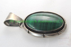 lot 130 image: Sterling Silver, Malachite, Pendant