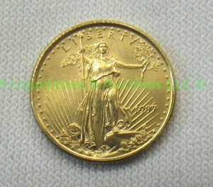 lot 139 image: Gold 110 oz. eagle walking liberty coin