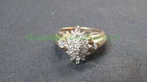 lot 161 image: 10K Gold, Diamond, Cluster Ring