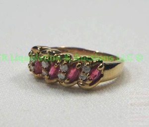 lot 163 image: 10K Gold, Ruby, Diamond, Ring
