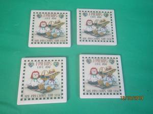 lot 74 image: 4PC CERAMIC COASTERSFRIENDS LIKE YOU ARE PRECIOUS AND FEW&nbsp