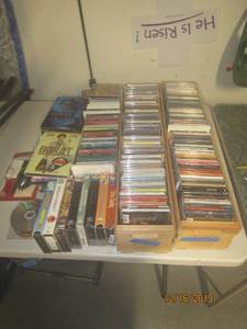 lot 104 image: GENEROUS AMOUNT OF CDS, VHS, AND DVDS