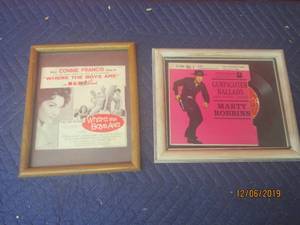 lot 110 image: CONNIE FRANCES AND MARTY ROBBINS FRAMED RECORDS