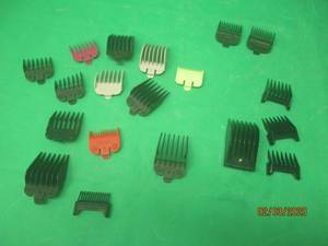lot 202 image: 19 ASSORTED CLIPPER GUARDS WAHL, OSTER AND ANDIS