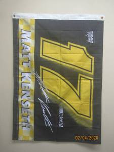 lot 258 image: ROUSH RACING NASCAR MATT KENSETH SIGNED WALL FLAG&nbsp42.5 H X 29.5 L