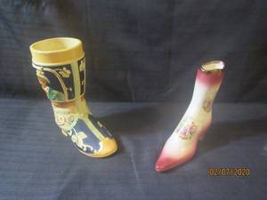 lot 392 image: 2 ANTIQUE SHOE VASE