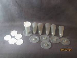 lot 408 image: 6 VINTAGE TUPPERWARE PARFAIT CUPS WITH BASE AND LIDS