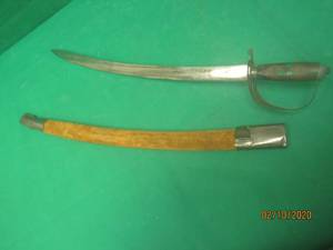 lot 418 image: VINTAGE SWORD WITH SHEATH MADE IN INDIA