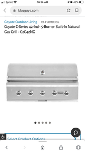 lot 368 image: NEW IN BOX 42 5 BURNER COYOTE GAS GRILL&nbsp (NG)