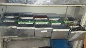 lot 32 image: Assorted hardware and metal storage bins as shown