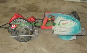 lot 54 image: Skilsaw 5490 circular saw & Milwaukee 6370-20 metal cutting saw