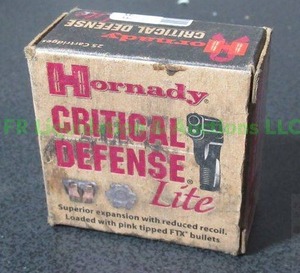 lot 62 image: Hornady critical defense 9mm pistol ammunition, 1 box, 20 rounds
