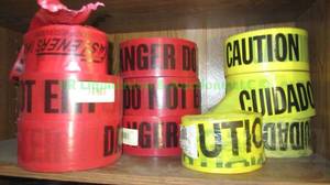lot 63 image: Yellow Caution & Red Danger barricade tape rolls