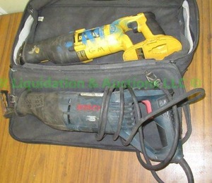 lot 96 image: Bosch electric RS7 & Dewalt cordless (no battery) DC385 reciprocating saws