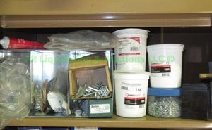lot 114 image: Assorted hardware as shown one shelf full