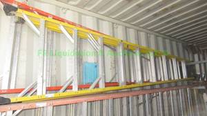 lot 416 image: Werner & Green Bull 12ft & 10ft folding ladders, 2 count
