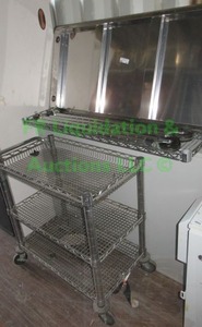 lot 467 image: Stainless steel cart (unassembled) & metro cart, 2 total