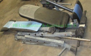 lot 175 image: Golds Gym weight bencj and weight set
