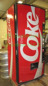 lot 214 image: Coca Cola soda vending machine, Dixie-Narco model DNCB440CC252-7, needs new compressor, 37 x 29 x 79