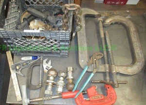 lot 243 image: Assorted clamps and tools as shown