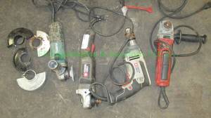 lot 252 image: Makita, Milwaukee & Porter Cable grinders, plus Porter Cable drill