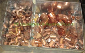 lot 272 image: Assorted copper elbow pipe connector fittings