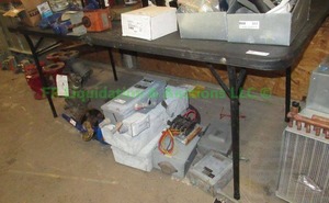 lot 316 image: Plastic Folding table 72 x 30 x 29, contents not included