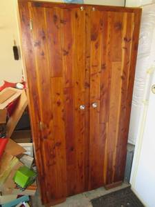 lot 73 image: GEORGE C BROWN CEDAR CABINET 35 X 21 X65. VERY CLEAN INSIDE AND OUT. NICE PIECE