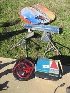 lot 97 image: EMERSON WETDRY AUTO VACUUM, JUMPER CABLES, TRUCK SIDE MIRRORS AND SUN VISORS