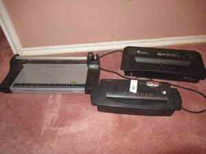lot 161 image: 2 PAPER SHEDDERS AND LEDGER CUTTER