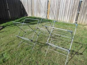 lot 200 image: 3 POLDER METAL CLOTHES HANGING RACKS