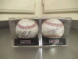 lot 151 image: TEXAS RANGERS AUTOGRAPHED BASEBALLS INCLUDING JOSE GUZMAN AND TIM CRABTREE