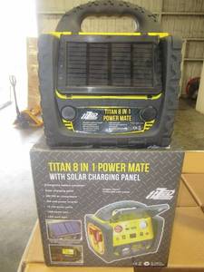 lot 5 image: TITAN 8 IN 1 POWER MATE PORTABLE POWER STATION. NEW IN UNOPENED BOX.