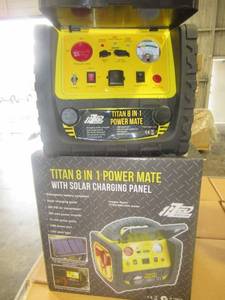 lot 9 image: TITAN 8 IN 1 POWER MATE PORTABLE POWER STATION. NEW IN UNOPENED BOX.