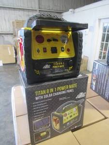lot 13 image: TITAN 8 IN 1 POWER MATE PORTABLE POWER STATION. NEW IN UNOPENED BOX.