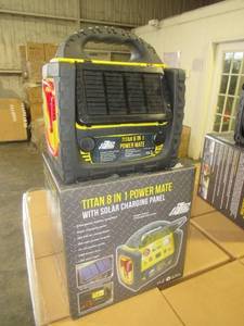 lot 15 image: TITAN 8 IN 1 POWER MATE PORTABLE POWER STATION. NEW IN UNOPENED BOX.