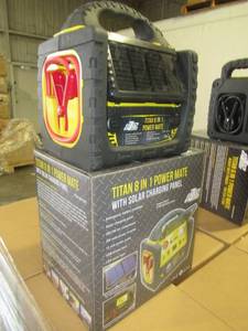 lot 21 image: TITAN 8 IN 1 POWER MATE PORTABLE POWER STATION. NEW IN UNOPENED BOX.