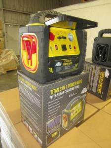 lot 25 image: TITAN 8 IN 1 POWER MATE PORTABLE POWER STATION. NEW IN UNOPENED BOX.