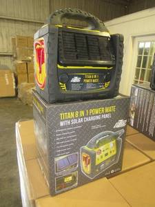 lot 27 image: TITAN 8 IN 1 POWER MATE PORTABLE POWER STATION. NEW IN UNOPENED BOX.