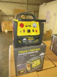 lot 28 image: TITAN 8 IN 1 POWER MATE PORTABLE POWER STATION. NEW IN UNOPENED BOX.