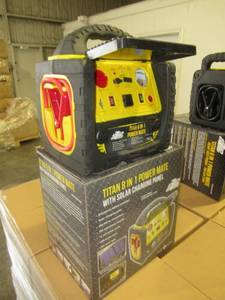 lot 32 image: TITAN 8 IN 1 POWER MATE PORTABLE POWER STATION. NEW IN UNOPENED BOX.
