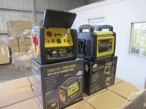 lot 37 image: TITAN 8 IN 1 POWER MATE PORTABLE POWER STATION AND TITAN 6 IN 1 POWER MATE HEAVY DUTY POWER-700 CCA 22AH. NEW IN UNOPENED BOXES