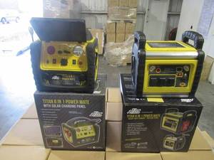lot 40 image: TITAN 8 IN 1 POWER MATE PORTABLE POWER STATION AND TITAN 6 IN 1 POWER MATE HEAVY DUTY POWER-700 CCA 22AH. NEW IN UNOPENED BOXES