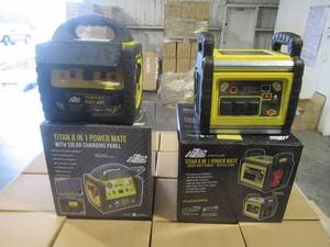 lot 41 image: TITAN 8 IN 1 POWER MATE PORTABLE POWER STATION AND TITAN 6 IN 1 POWER MATE HEAVY DUTY POWER-700 CCA 22AH. NEW IN UNOPENED BOXES
