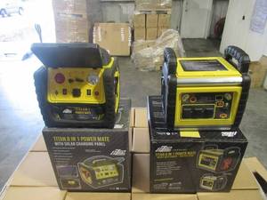 lot 44 image: TITAN 8 IN 1 POWER MATE PORTABLE POWER STATION AND TITAN 6 IN 1 POWER MATE HEAVY DUTY POWER-700 CCA 22AH. NEW IN UNOPENED BOXES